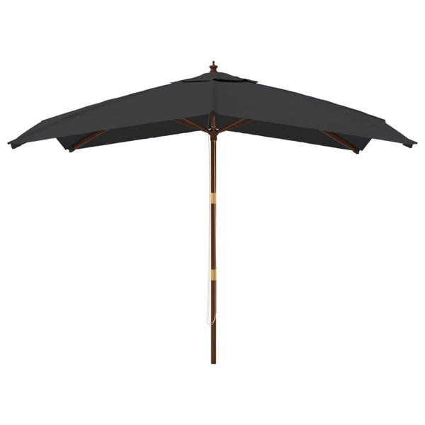 Schwarzer Sonnenschirm Stefanie 300x300x273cm (Holzpfosten)