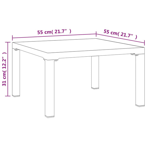 Grauer Outdoor-Sofatisch Antipi 55x55x31cm (dpc und Stahl)