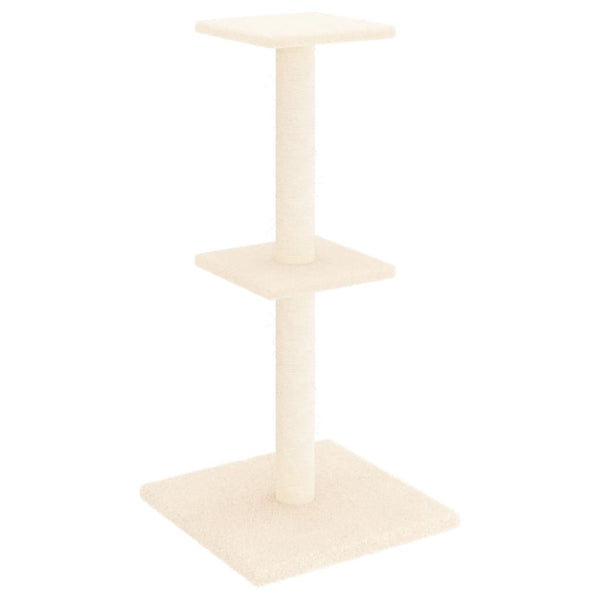 Cheibi Katzenkratzbaum Beige mit Sisalstangen 73cm