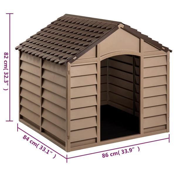 Braune Hundehütte Prodoniuc 86x84x82cm (Polypropylen)