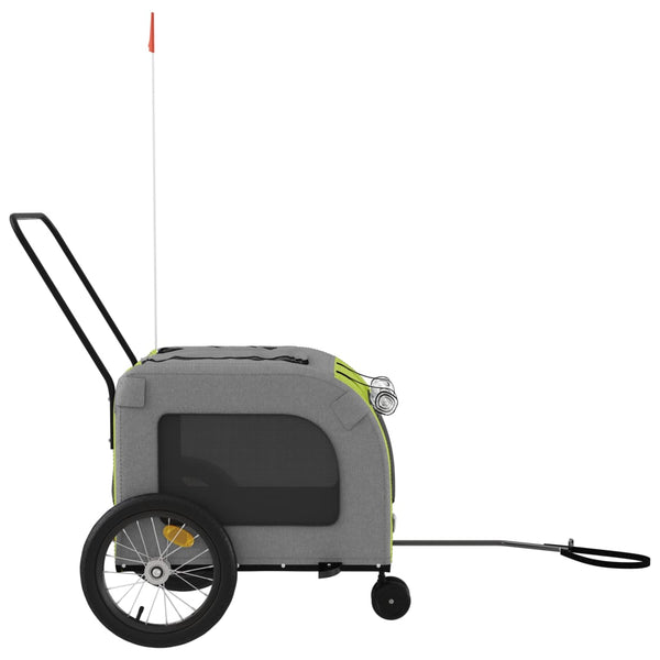 Ieronim Tier-Transportwagen grün/grau (Stoff und Eisen)