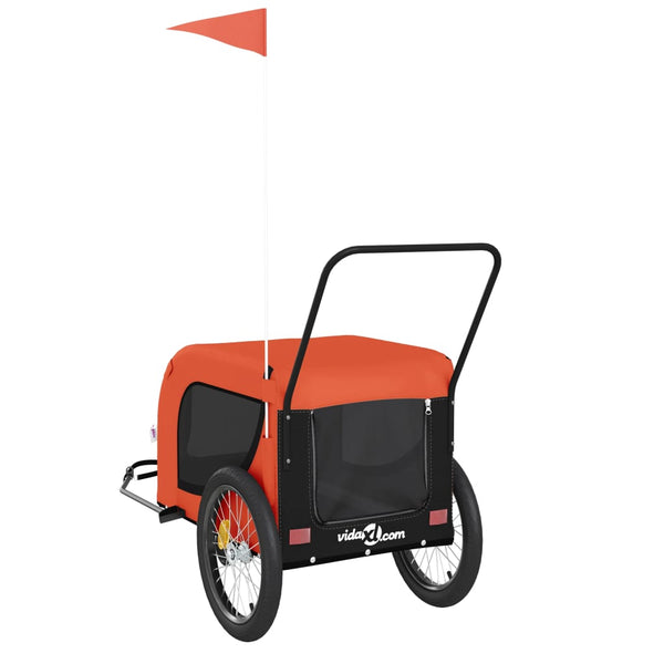 Haustier-Transportwagen Chaje, orange/schwarz (Stoff und Eisen)
