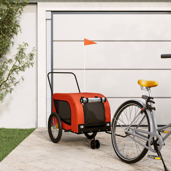 Haustier-Transportwagen Chaje, orange/schwarz (Stoff und Eisen)