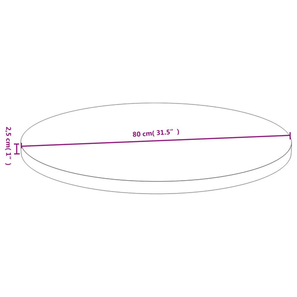 Tischplatte Gil Ø80x2,5cm (Bambus)