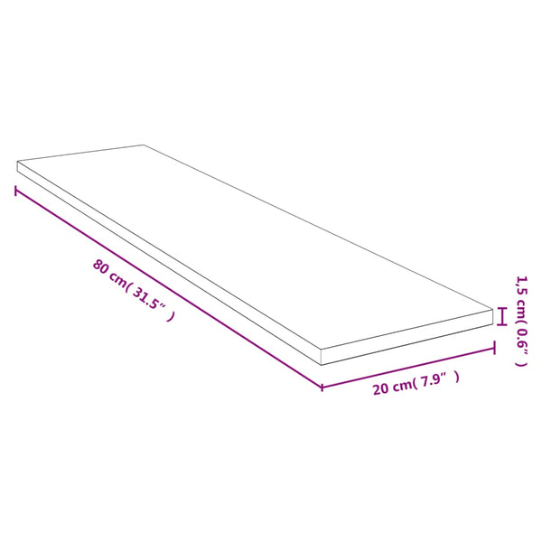 Wandregal Aqeil 80x20x1,5cm (Bambus)