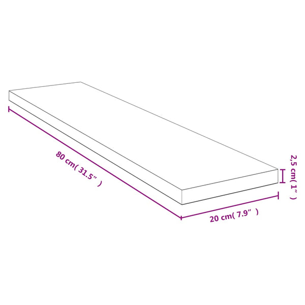 Wandregal Aqeil 80x20x2,5cm (Bambus)