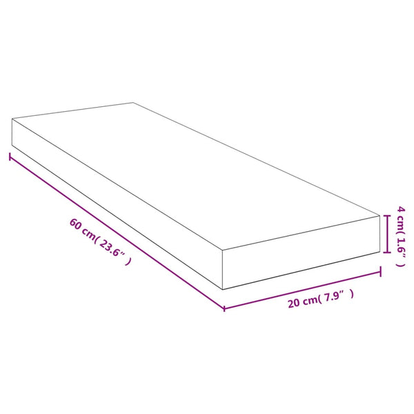 Wandregal Aqeil 60x20x4cm (Bambus)