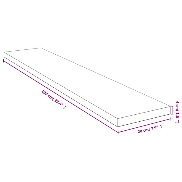Wandregal Aqeil 100x20x4cm (Bambus)