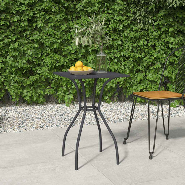 Anthrazitfarbener Gartentisch Moriah 50x50x72cm (Stahlgitter)