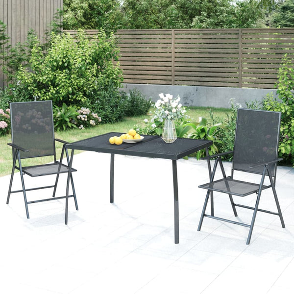 Anthrazitfarbener Gartentisch Moriah 110x80x72cm (Stahlgitter)