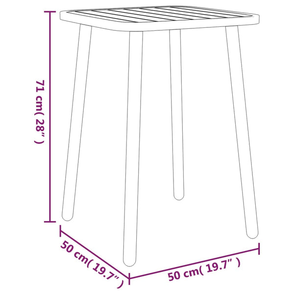 Anthrazitfarbener Gartentisch Ianorel 50x50x71cm (Stahl)