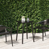 Anthrazitfarbener Gartentisch Ianorel 50x50x71cm (Stahl)