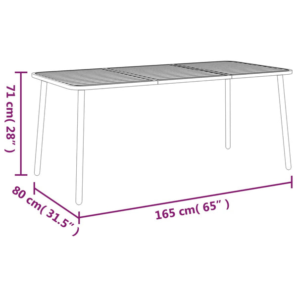 Gartentisch Anthrazit Ianorel 165x80x71cm (Stahl)