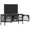 Schwarzer TV-Schrank Ivantula 105x35x50cm (Glas und Stahl)