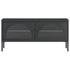 Schwarzer TV-Schrank Ivantula 105x35x50cm (Glas und Stahl)