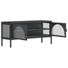 Schwarzer TV-Schrank Ivantula 105x35x50cm (Glas und Stahl)