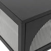 Schwarzer TV-Schrank Ivantula 105x35x50cm (Glas und Stahl)