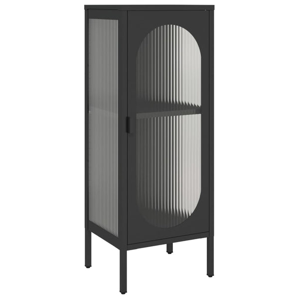 Schwarze Kommode Secosa 40x35x105cm (Glas und Stahl)