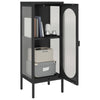 Schwarze Kommode Secosa 40x35x105cm (Glas und Stahl)