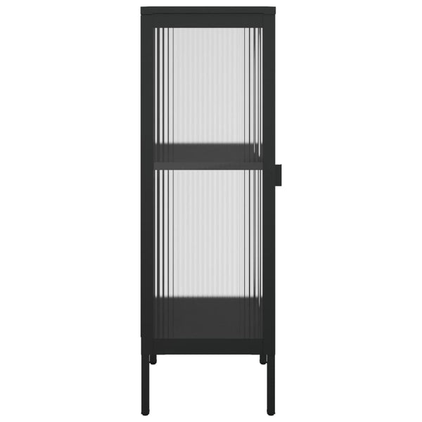 Schwarze Kommode Secosa 40x35x105cm (Glas und Stahl)
