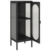 Schwarze Kommode Secosa 40x35x105cm (Glas und Stahl)