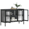 Schwarzes Sideboard Corabia 105x35x70cm (Glas und Stahl)