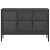 Schwarzes Sideboard Corabia 105x35x70cm (Glas und Stahl)
