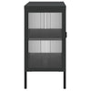 Schwarzes Sideboard Corabia 105x35x70cm (Glas und Stahl)
