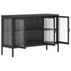 Schwarzes Sideboard Corabia 105x35x70cm (Glas und Stahl)