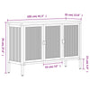 Schwarzes Sideboard Corabia 105x35x70cm (Glas und Stahl)