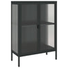 Schwarzes Sideboard Csaki 75x35x105cm (Glas und Stahl)