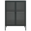 Schwarzes Sideboard Csaki 75x35x105cm (Glas und Stahl)