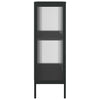 Schwarzes Sideboard Csaki 75x35x105cm (Glas und Stahl)