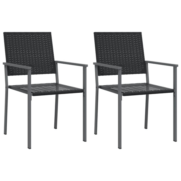 Gartensessel Handor 54x62,5x89cm (2 Stück Polyrattan) Schwarz