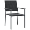 Gartensessel Handor 54x62,5x89cm (2 Stück Polyrattan) Schwarz