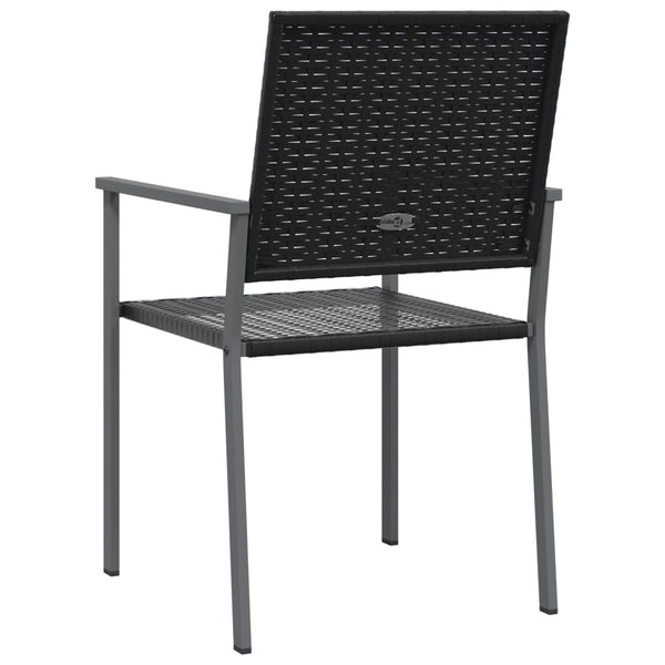 Gartensessel Handor 54x62,5x89cm (2 Stück Polyrattan) Schwarz