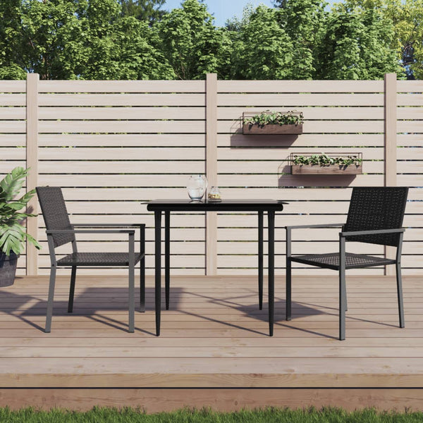 Gartensessel Handor 54x62,5x89cm (2 Stück Polyrattan) Schwarz