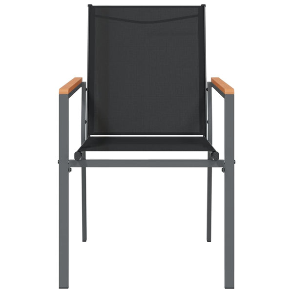 Schwarze Gartenstühle Galit 55x61,5x90cm (2 St. Textilgewebe und Stahl)