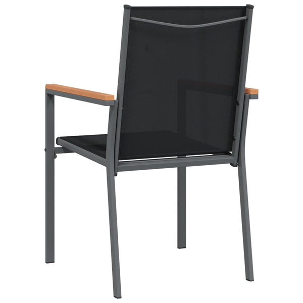 Schwarze Gartenstühle Galit 55x61,5x90cm (2 St. Textilgewebe und Stahl)