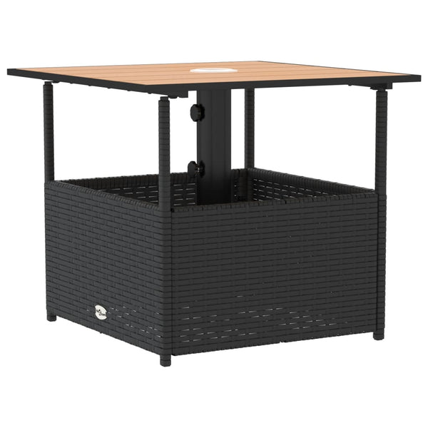 Schwarzer Gartentisch Elisabeth 55x55x46,5cm (Polyrattan)