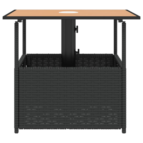 Schwarzer Gartentisch Elisabeth 55x55x46,5cm (Polyrattan)