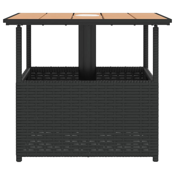 Schwarzer Gartentisch Elisabeth 55x55x46,5cm (Polyrattan)