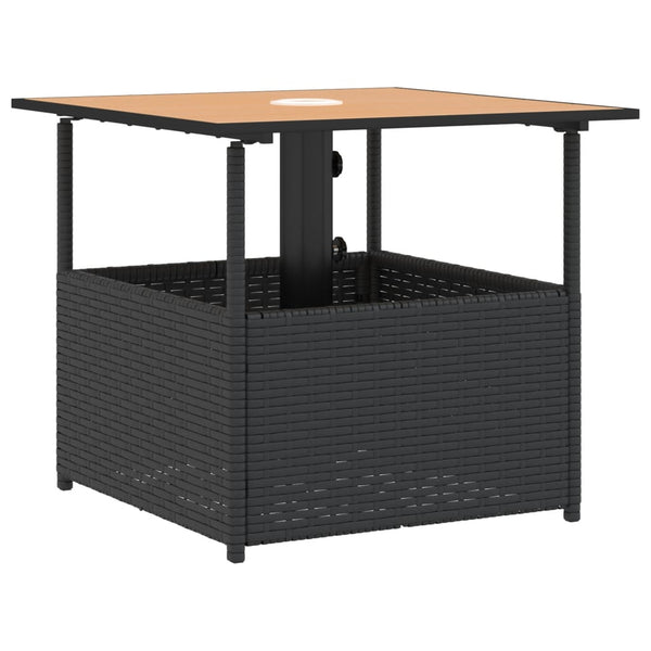 Schwarzer Gartentisch Elisabeth 55x55x46,5cm (Polyrattan)