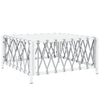 Weißer Gartentisch Risula 70x70x34cm (gewebter Stoff)