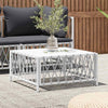 Weißer Gartentisch Risula 70x70x34cm (gewebter Stoff)