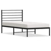 Schwarzes Metallbettgestell mit Kopfteil Petronius 107x203cm