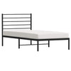 Schwarzes Metallbettgestell mit Kopfteil Petronius 107x203cm