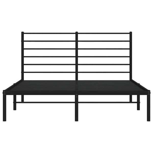 Schwarzes Metallbettgestell mit Kopfteil Petronius 120x200cm