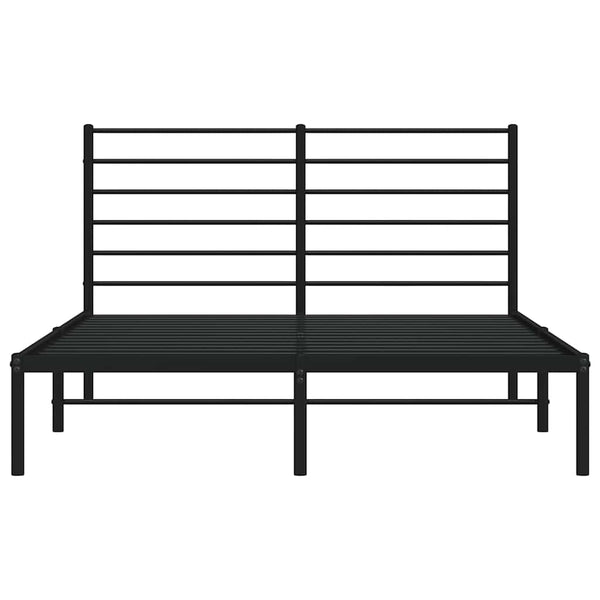 Schwarzes Metallbettgestell mit Kopfteil Petronius 150x200cm