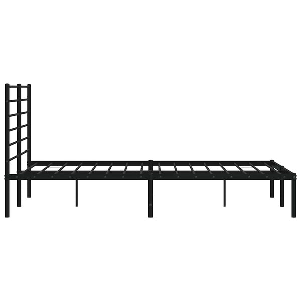 Schwarzes Metallbettgestell mit Kopfteil Petronius 150x200cm